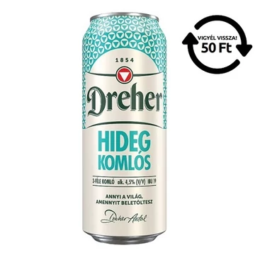 Kisker Dreher Hidegkomló sör 0,5l dob. DRS