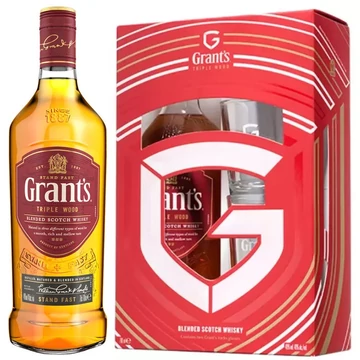 Grants whisky 0,7L 40% + 2 pohár DD DRS