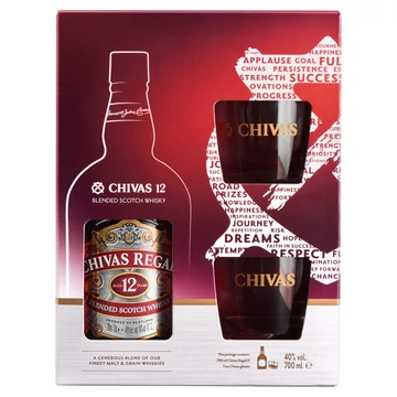 Chivas Regal 12 éves whisky 0,7l 40% + 2 pohár DD DRS