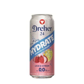 Kisker Dreher 24 Hydrate licsi&amp;citrom 0% 0,5l dob DRS