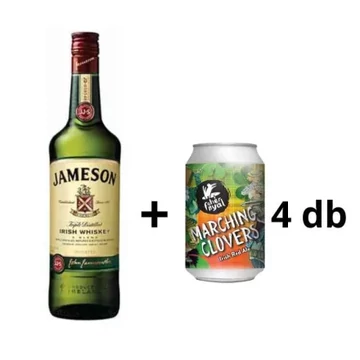 Jameson whiskey 0,5l 40% + Fehér Nyúl Marching Clovers 0,33l 4 db DD DRS