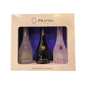 Pravda Sampler Pack vodka  3x0,2l Luxury, Espresso, Raspberry DD