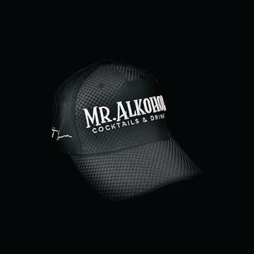 Mr. Alkohol hímzett baseball sapka - fekete