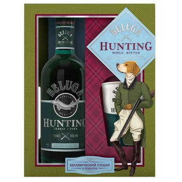 Beluga Hunting Herbal Bitter likőr 0,7l 38% + kerámia bögre DD