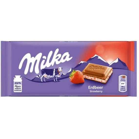 Milka 100g strawberry - epres tejcsokoládé B