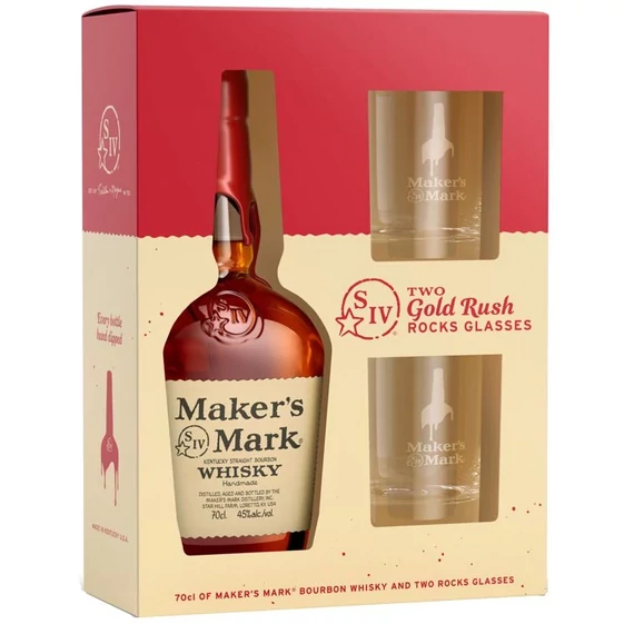 Maker s Mark whiskey 0,7l 45% + 2 pohár DD