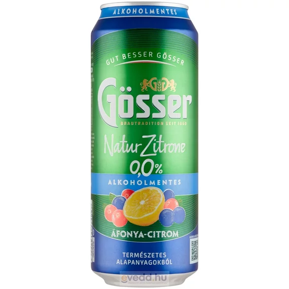 Gösser Natur Zitrone Áfonya-Citrom 0% 0,5l dob. alk.mentes