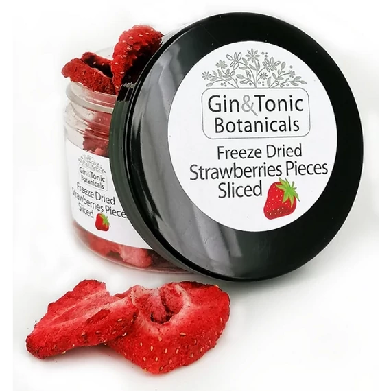 G&amp;T Botanicals Liofilizált szeletelt eper 18g közepes tégelyben