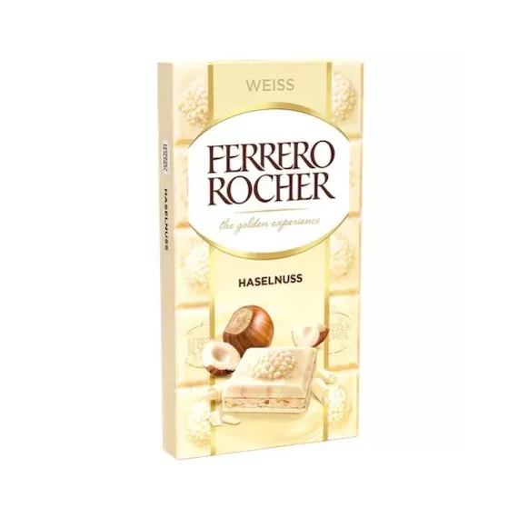 Ferrero Rocher táblás 90g fehér mogyorós B