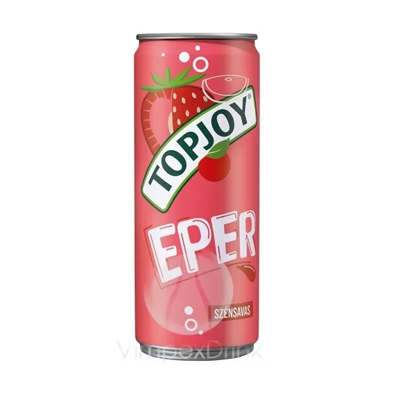 Top Joy Szénsavas Eper fémdoboz 0,33l