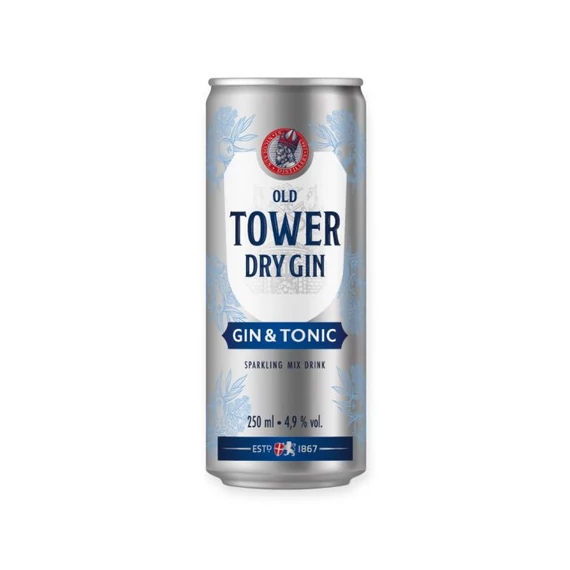 Old Tower dry gin&amp;tonic 0,25l dob. DRS