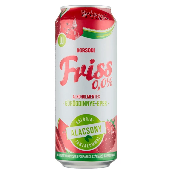 Borsodi Friss Görögdinnye-Eper 0,5l 0,0% alk.mentes dob DRS