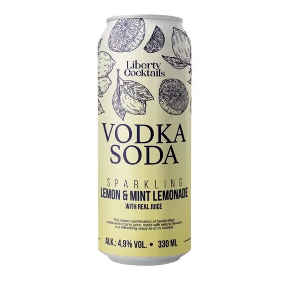 Liberty Lemon&amp;Mint Lemonade Vodka Soda 0,33l 4,9% dob 1/24 DRS