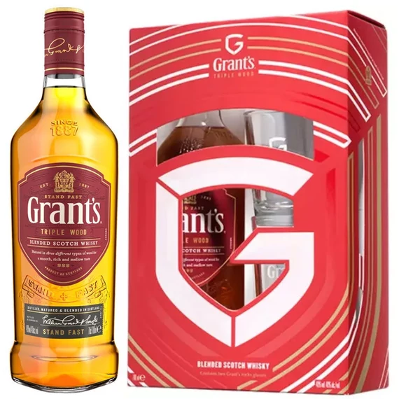 Grants whisky 0,7L 40% + 2 pohár DD DRS
