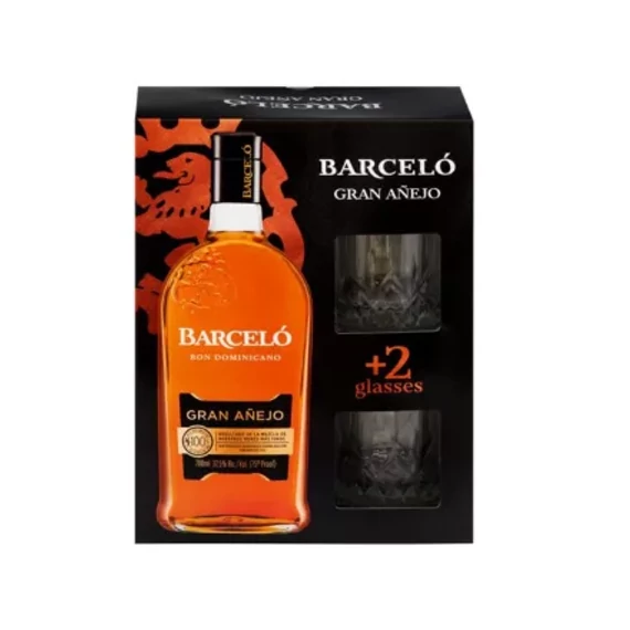 Barceló Gran Anejo rum 0,7l 37,5% DRS + 2 pohár DD