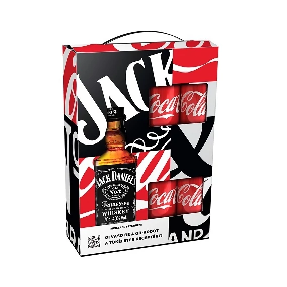 Jack Daniels whiskey 0,7l 40% + 4x Coca-Cola 0,33l CAN DD