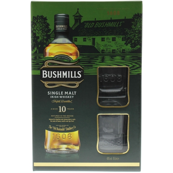 Bushmills 10 éves 0,7l 40% + 2 pohár DD